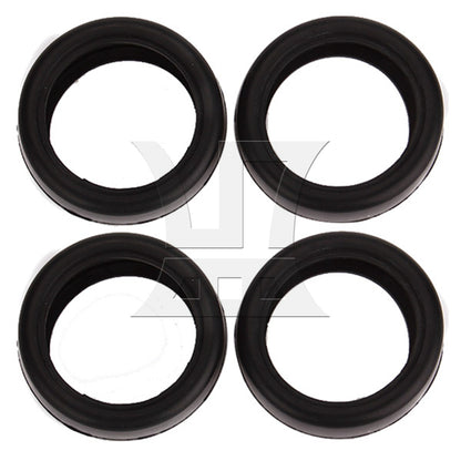 BQLZR  RC 1:10 On-Road Car Smooth Rubber Tire & White 10-Spoke Plastic Wheel Rims