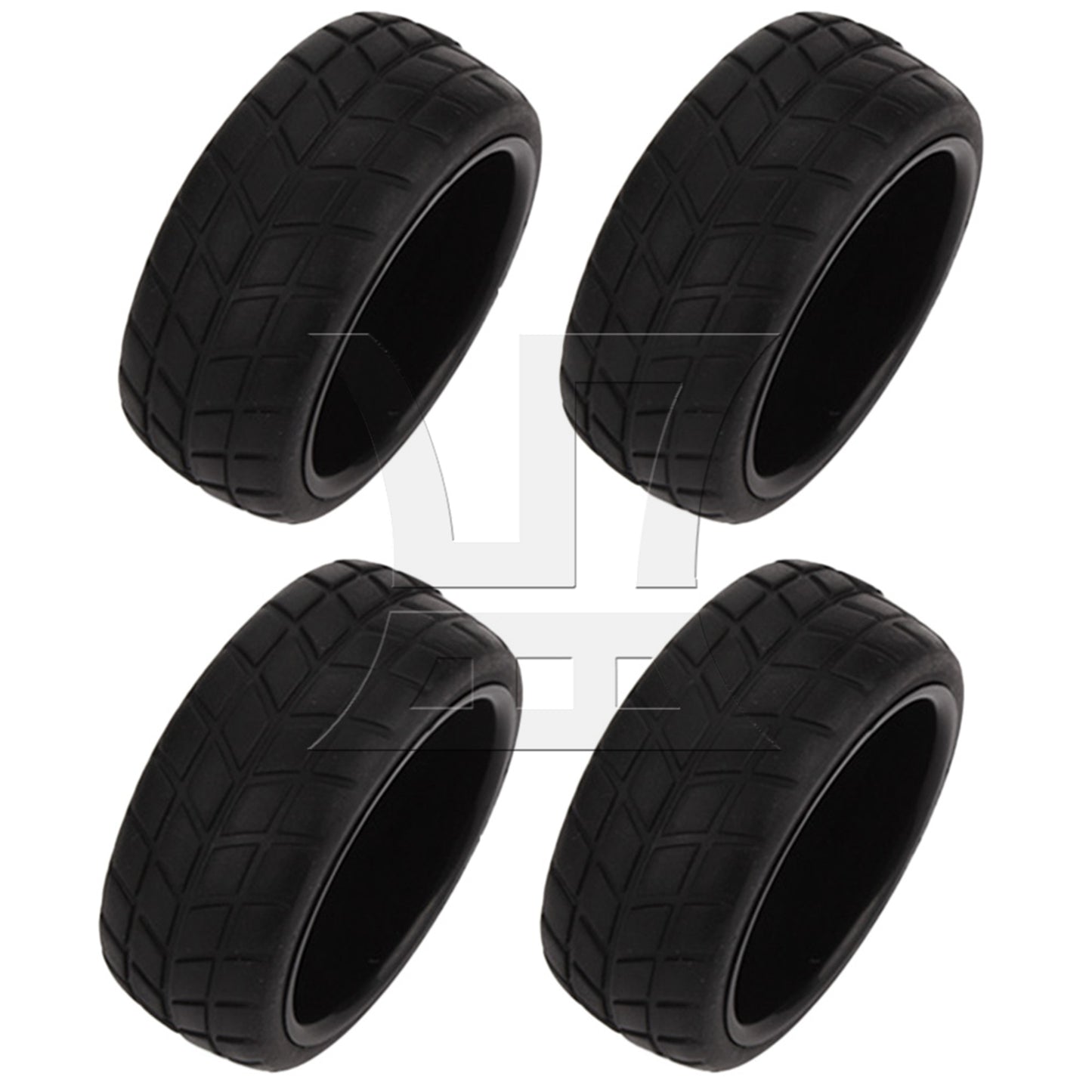 BQLZR 4x RC1: 10 Flat Sports Car Competition-level Checkered Tires and 5-spoke Rim