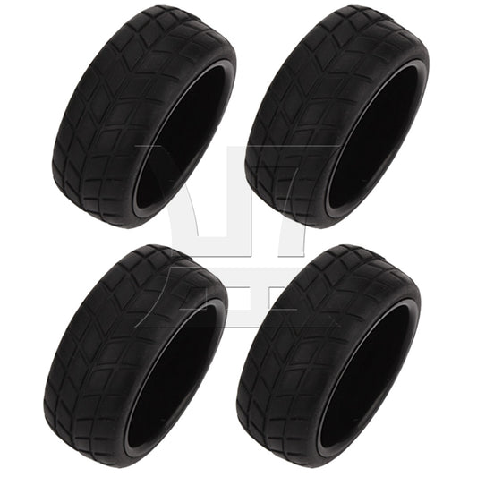 BQLZR 4x RC1: 10 Flat Sports Car Competition-level Checkered Tires and 5-spoke Rim