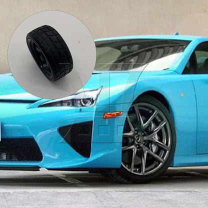 BQLZR 4x RC1: 10 Flat Sports Car Competition-level Checkered Tires and 5-spoke Rim