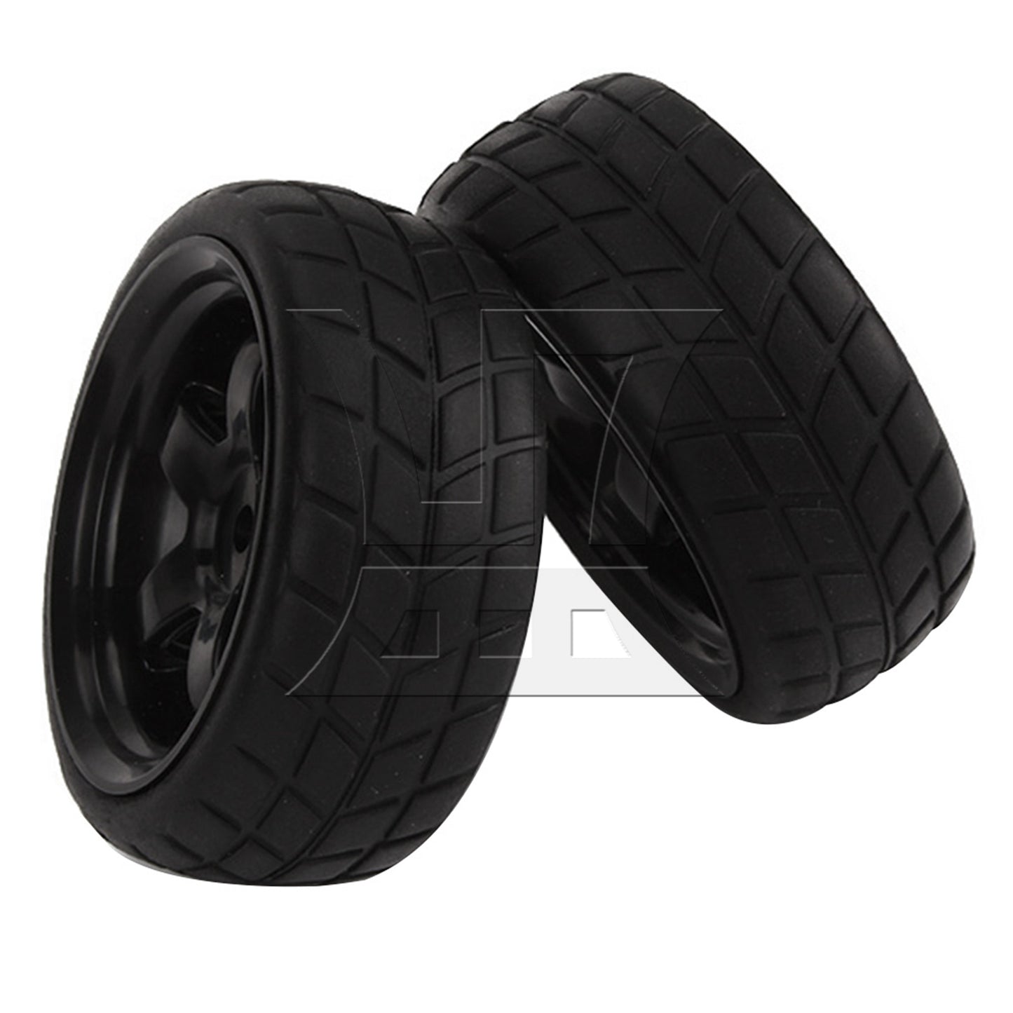 BQLZR 4x RC1: 10 Flat Sports Car Competition-level Checkered Tires and 5-spoke Rim