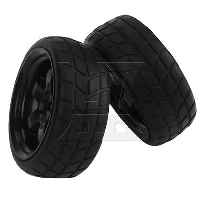 BQLZR 4x RC1: 10 Flat Sports Car Competition-level Checkered Tires and 5-spoke Rim