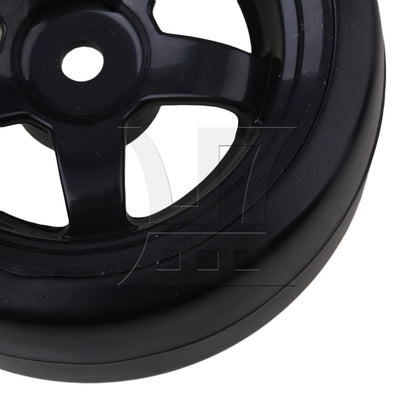 BQLZR 4pcs Black 5 Spoke Wheel Rims & Smooth Tires for RC 1:10 Drift Car Plastic