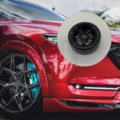 BQLZR 4pcs Black 5 Spoke Wheel Rims & Smooth Tires for RC 1:10 Drift Car Plastic