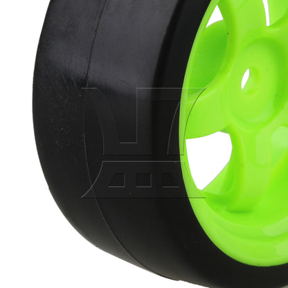 BQLZR 4x Drift Tire & Green Wheel Rim for RC 1:10 On Road Racing Car & Drift Car Black