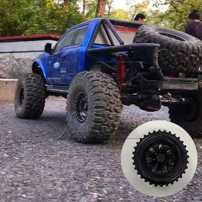 BQLZR Black RC 1:10 Truck Water Wave Tires + Wheel Hub 12mm Pack of 4