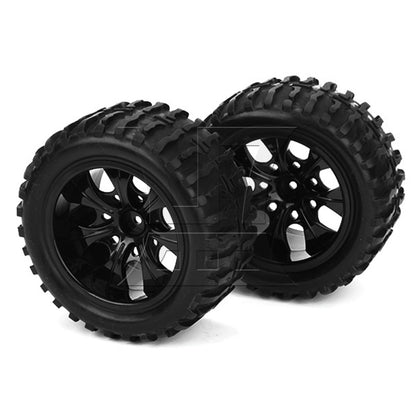 BQLZR Black RC 1:10 Truck Water Wave Tires + Wheel Hub 12mm Pack of 4