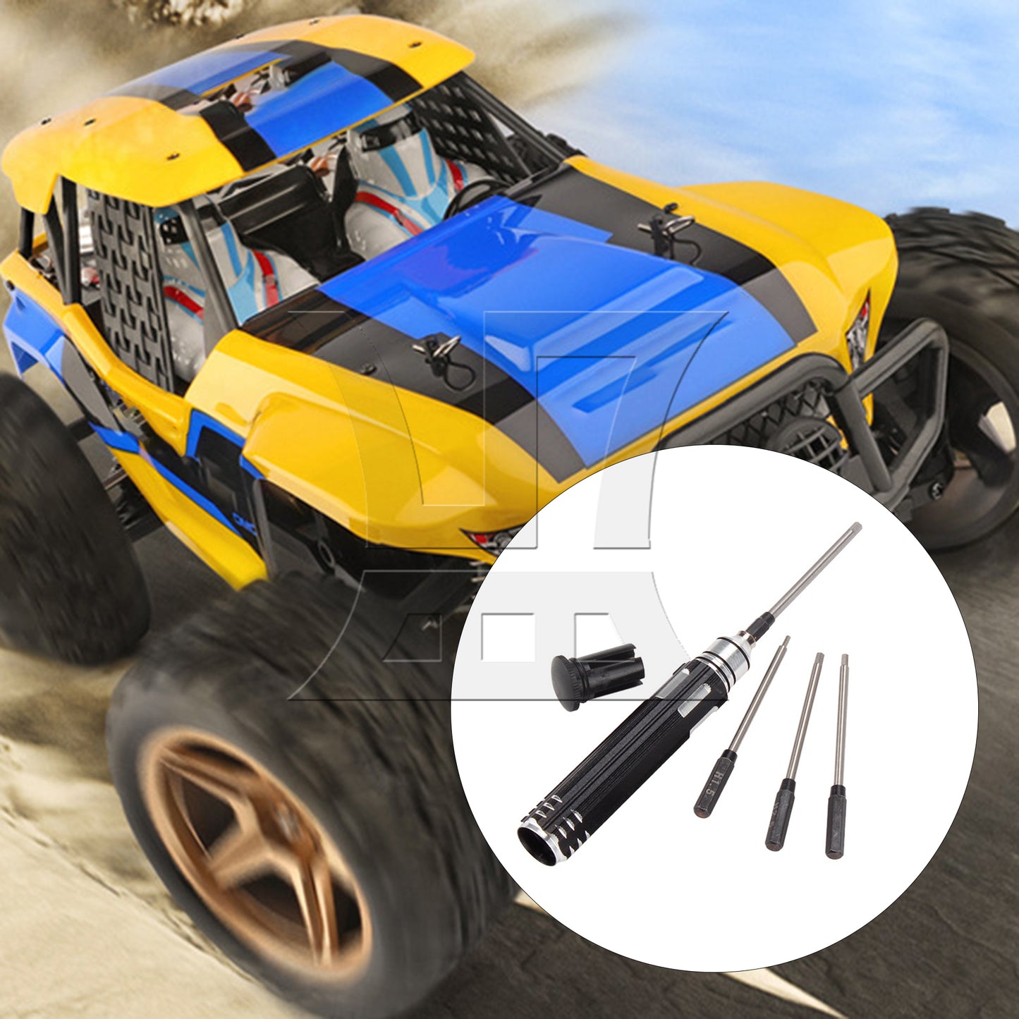 BQLZR 4 x Steel Six Angle Hexagon Screwdriver for RC Car Black 1.5-3.0mm Easy to Use