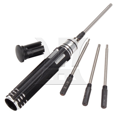 BQLZR 4 x Steel Six Angle Hexagon Screwdriver for RC Car Black 1.5-3.0mm Easy to Use