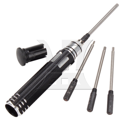 BQLZR 4 x Steel Six Angle Hexagon Screwdriver for RC Car Black 1.5-3.0mm Easy to Use