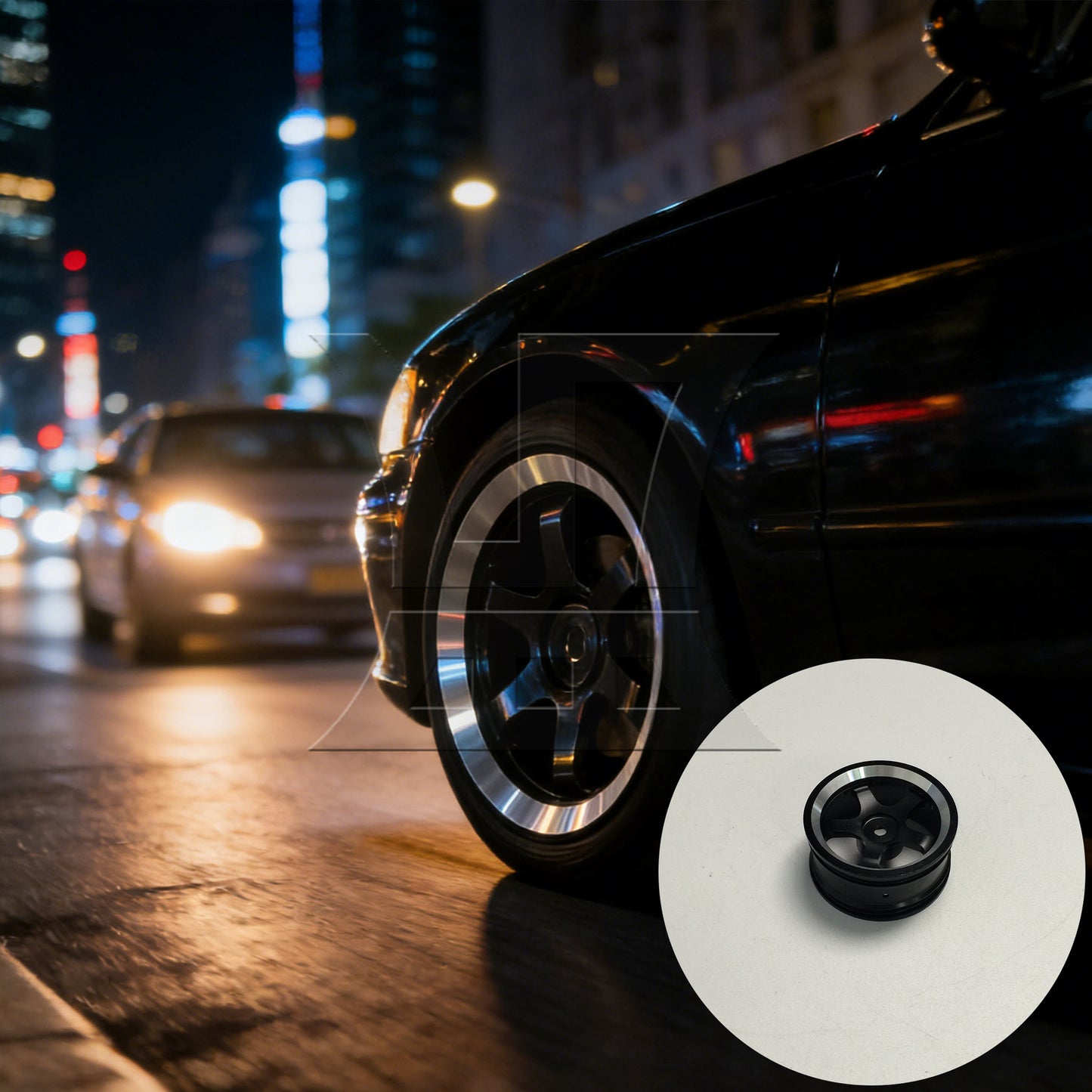BQLZR  Aluminum Alloy Wheel RC 1:10 On-Road Black Wheel Rims