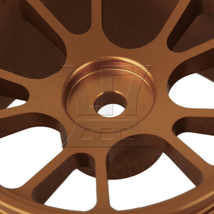 BQLZR Gold 10-Spoke Aluminium Alloy Wheel Rims For RC 1:10 On Road Car Gold Set of 4