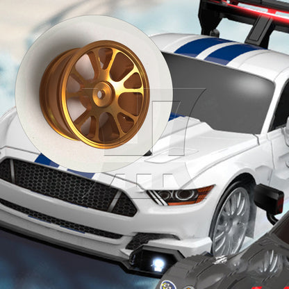 BQLZR Gold 10-Spoke Aluminium Alloy Wheel Rims For RC 1:10 On Road Car Gold Set of 4