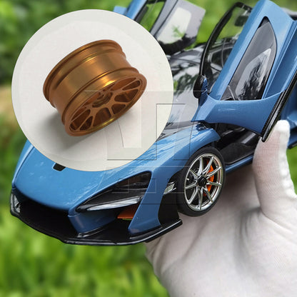 BQLZR Gold 10-Spoke Aluminium Alloy Wheel Rims For RC 1:10 On Road Car Gold Set of 4
