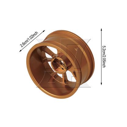 BQLZR Gold 10-Spoke Aluminium Alloy Wheel Rims For RC 1:10 On Road Car Gold Set of 4