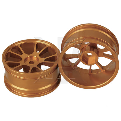BQLZR Gold 10-Spoke Aluminium Alloy Wheel Rims For RC 1:10 On Road Car Gold Set of 4