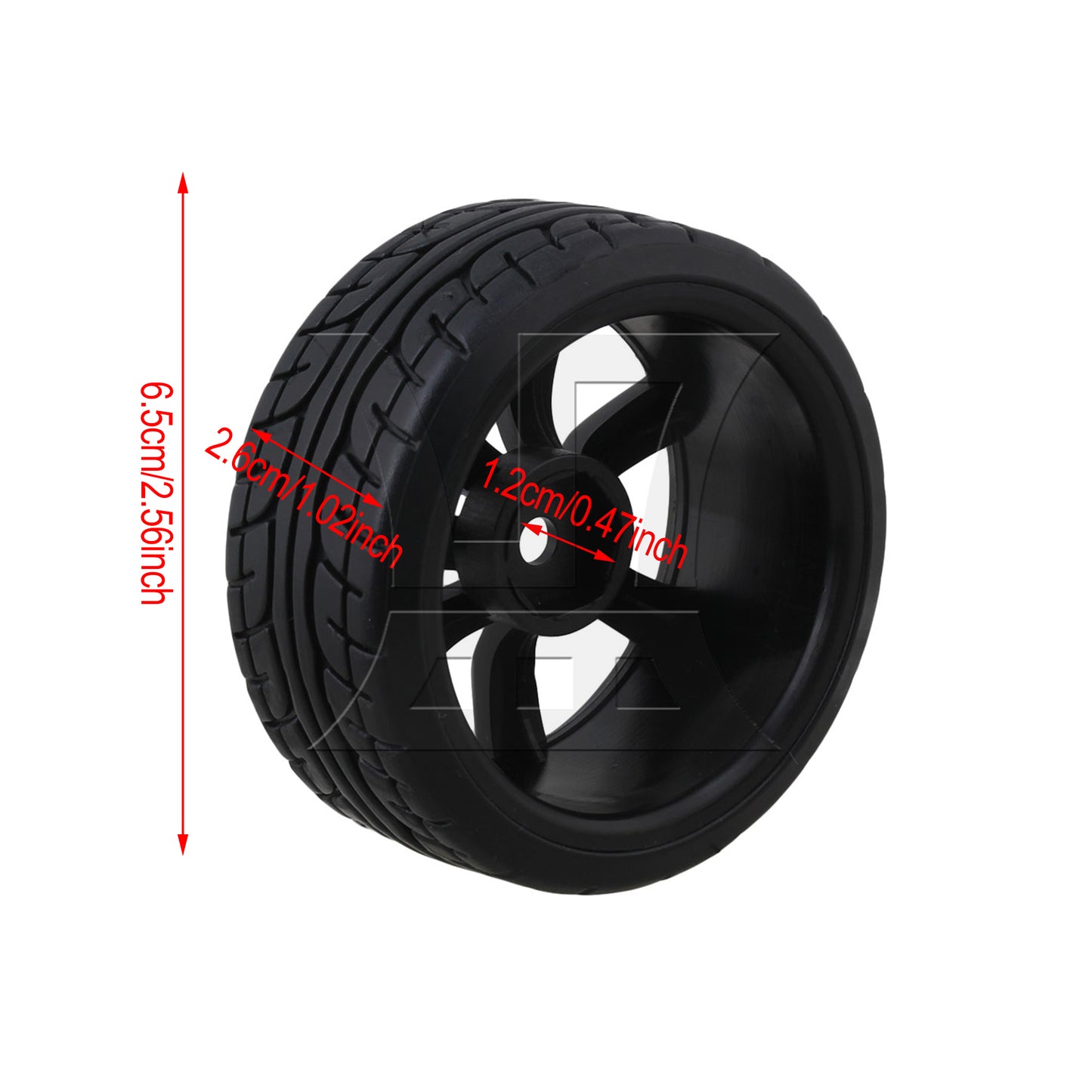 BQLZR 4PCS Rubber Tires with 7-spoke Plastic Wheel Rims RC1:10 On-road Racing Car