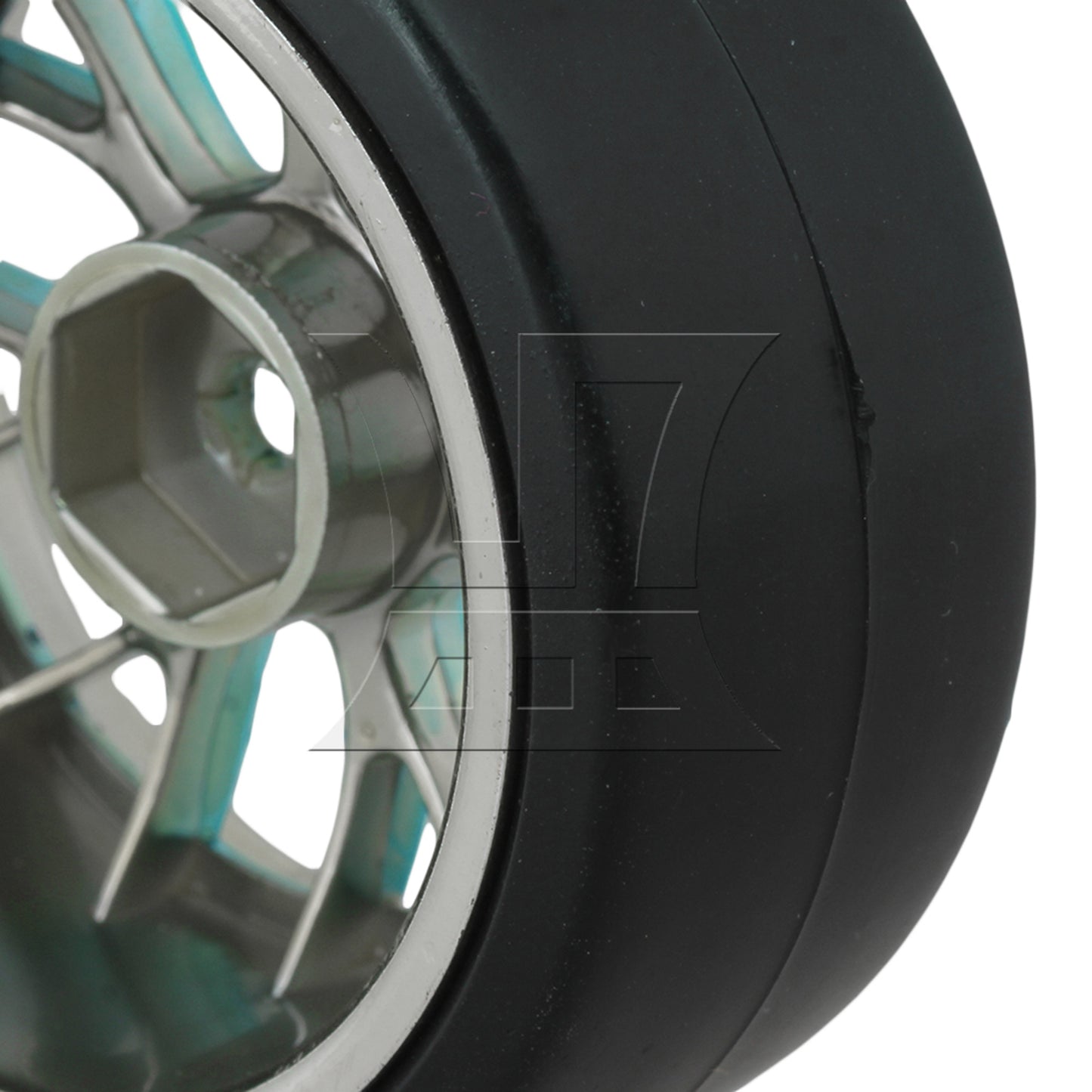 BQLZR Drift Tires & Y Shape Blue Hub Wheel Rims for RC 1:10 Drift Car Black Plastic