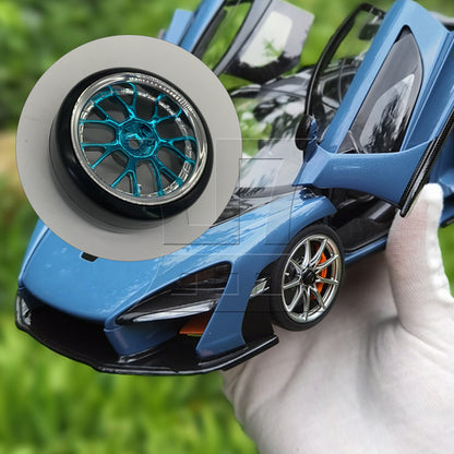 BQLZR Drift Tires & Y Shape Blue Hub Wheel Rims for RC 1:10 Drift Car Black Plastic
