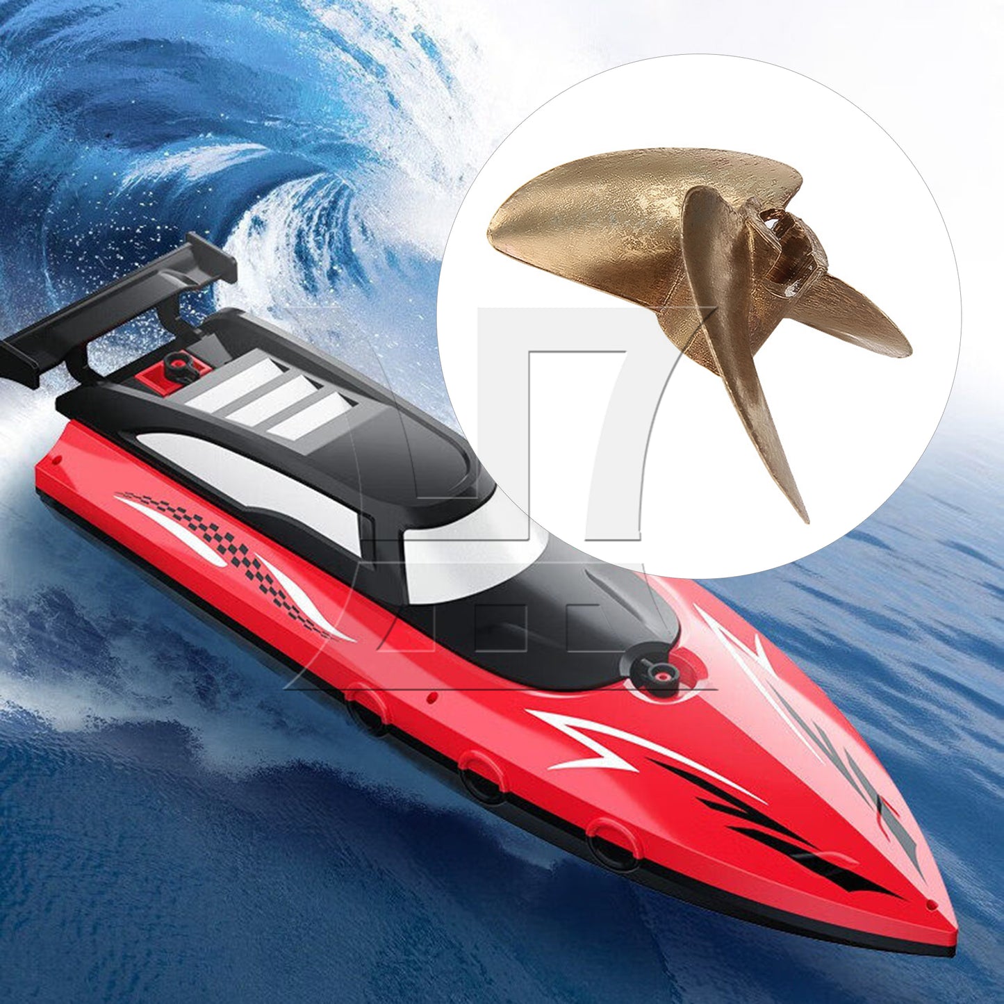BQLZR 437 RC Boat Copper Propeller Three Leaves Hole 4MM Diameter 37MM Yellow