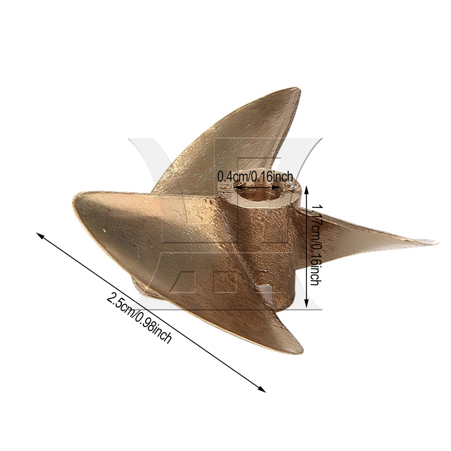 BQLZR 437 RC Boat Copper Propeller Three Leaves Hole 4MM Diameter 37MM Yellow