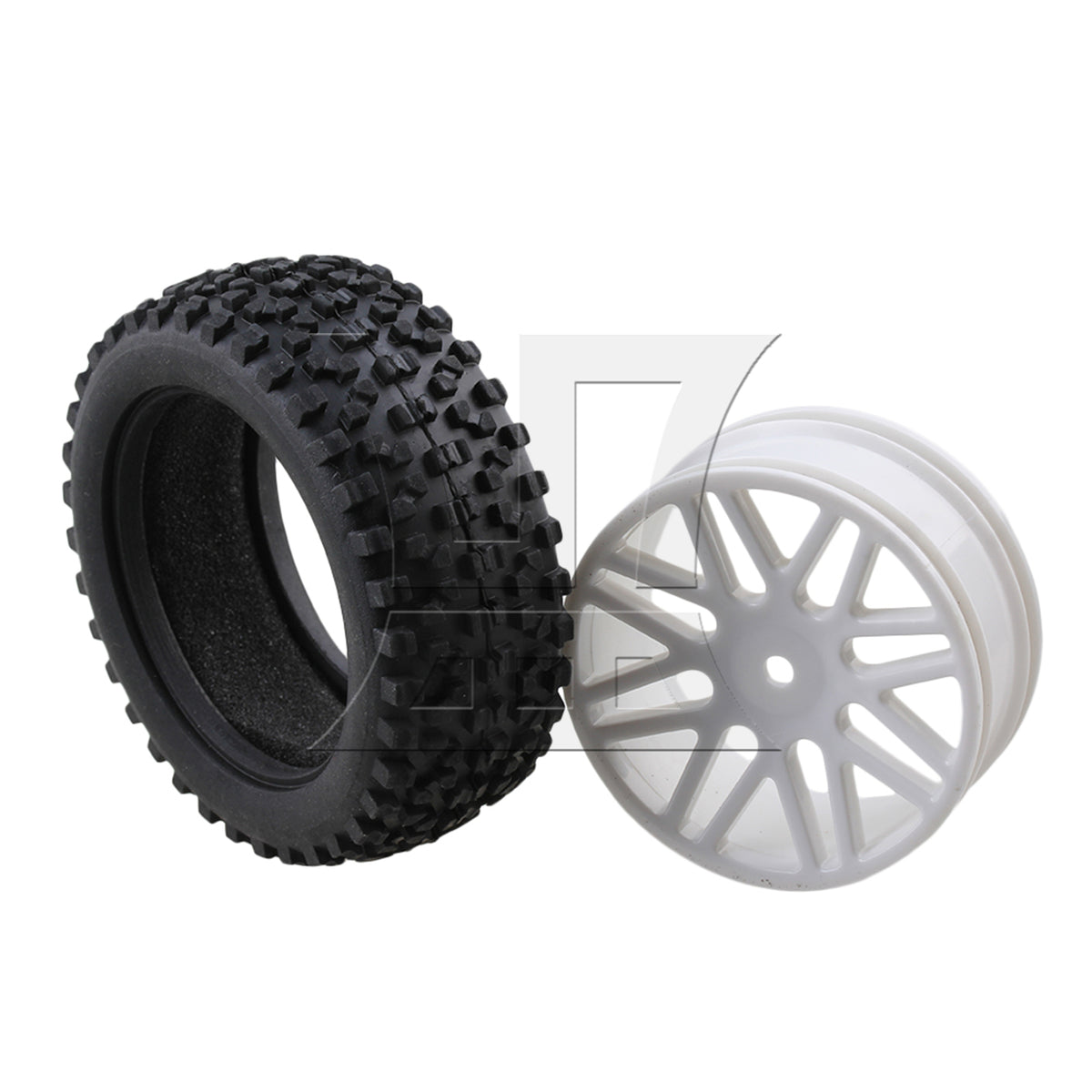BQLZR 4 x White Front Rear Wheel Rim Tyre Tires Replacements for RC 1:10 Off-Road