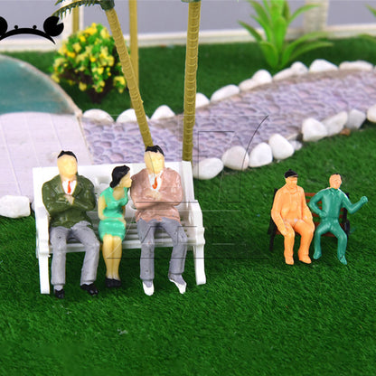 BQLZR 100pcs Painted Model Train Railway Seated People Passengers Figure N Scale 1:150