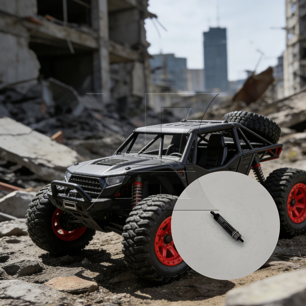 BQLZR 2pcs Titanium color Car Shock Absorbers 286004 For RC 1:16 Truck