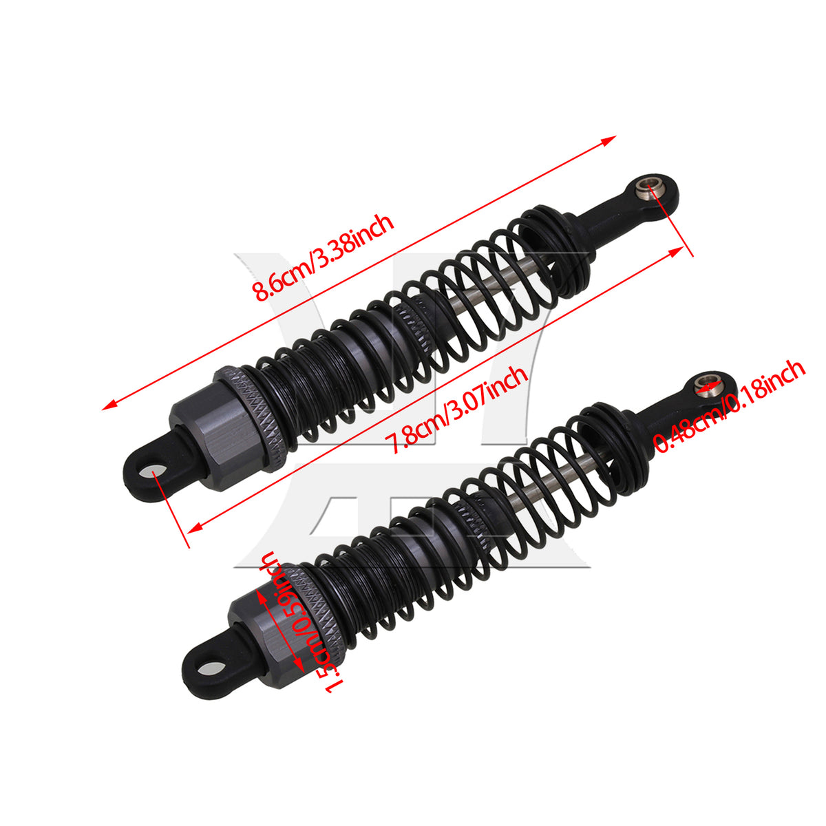BQLZR 2pcs Titanium color Car Shock Absorbers 286004 For RC 1:16 Truck