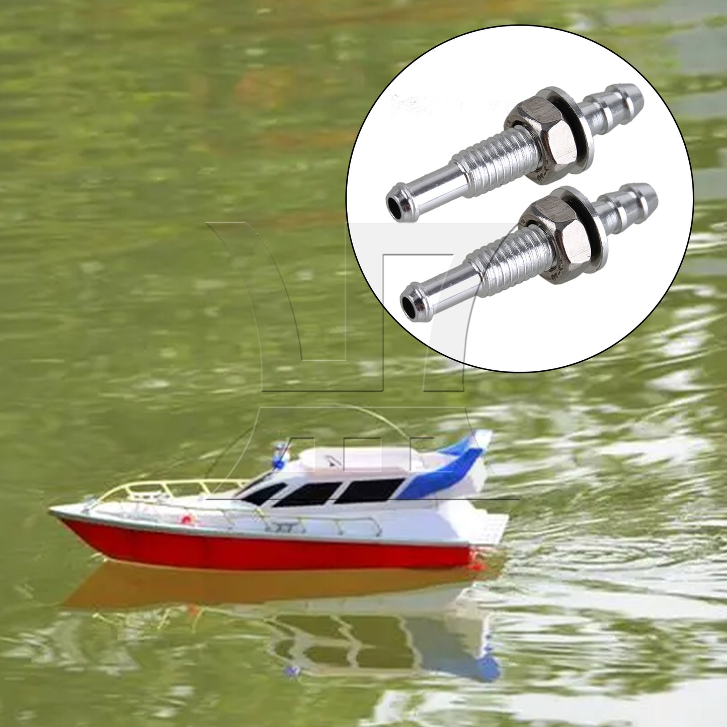 BQLZR 35mm M6 Water Outlets for RC Electric Boat Silver