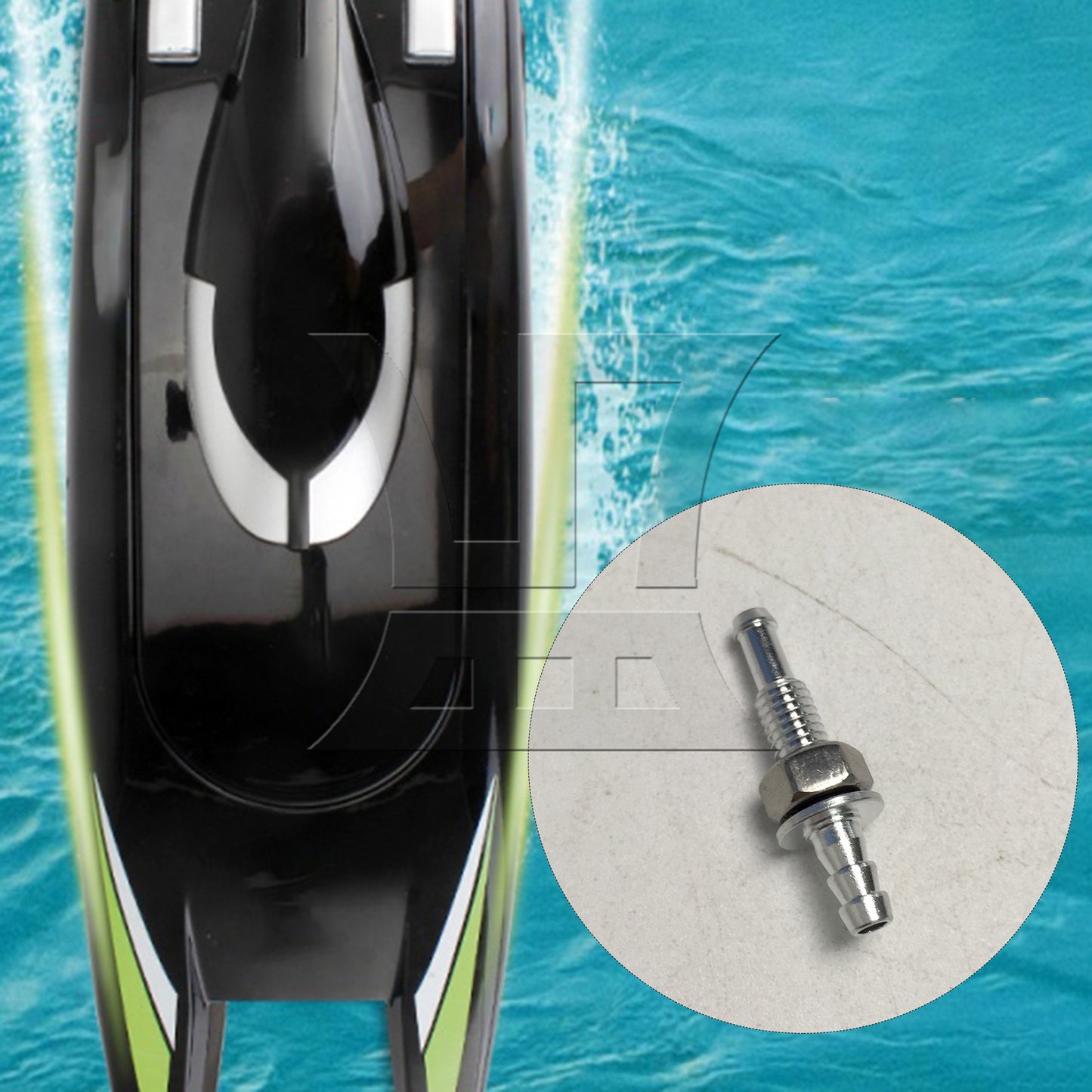 BQLZR 35mm M6 Water Outlets for RC Electric Boat Silver