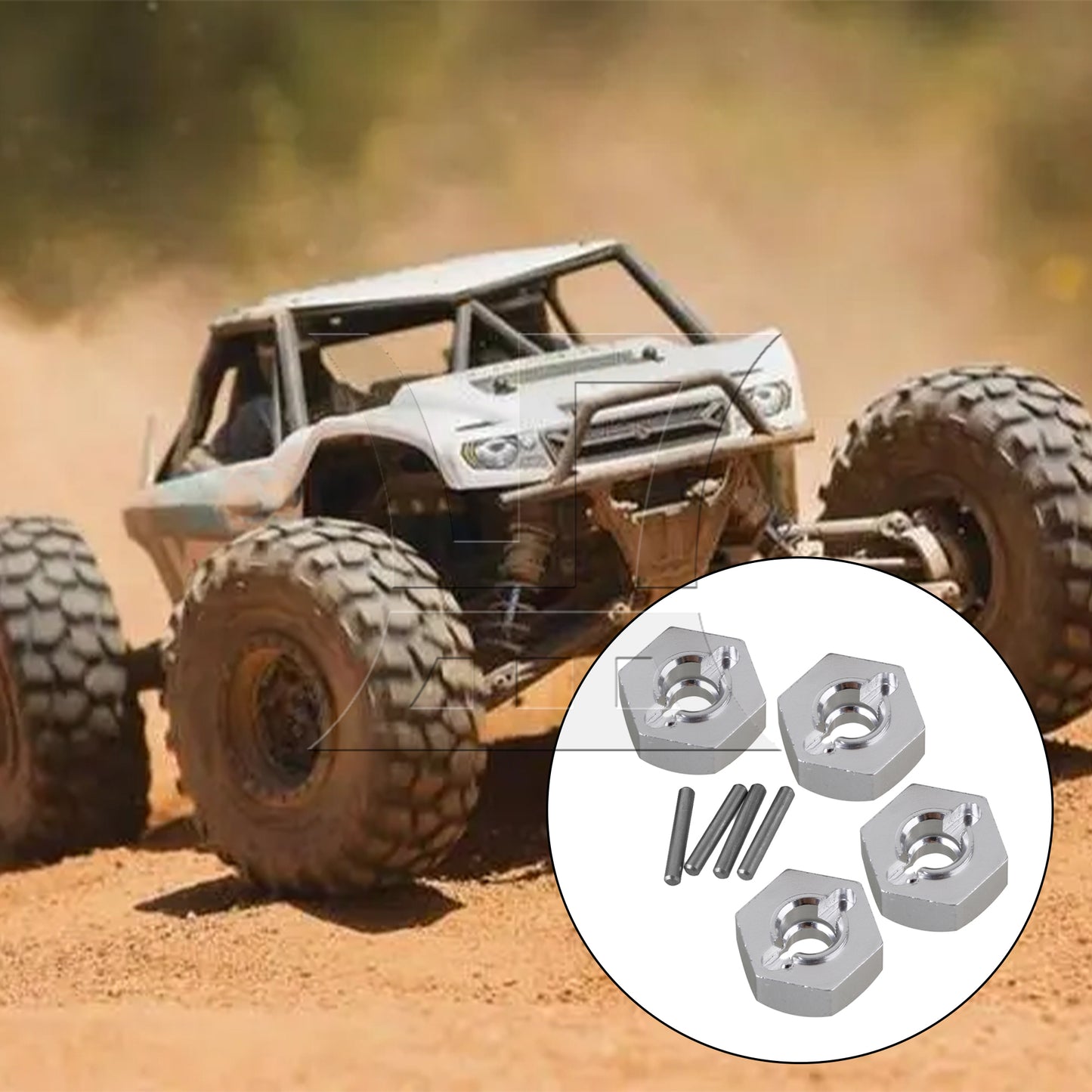 BQLZR  12mm Al. Wheel Hex Replacement for AXIAL 90026 RC 1:10 Rock Crawler