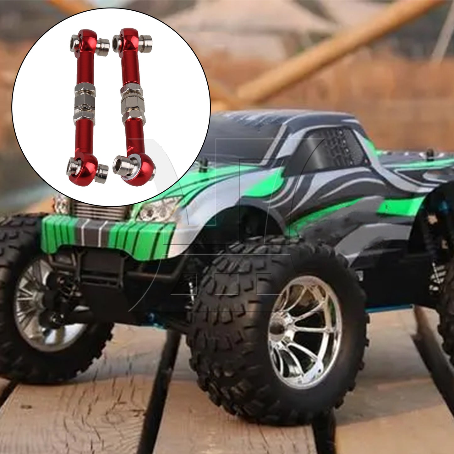 BQLZR 102017R RC1:10 Model Car Linkages Steering Red Pack of 2