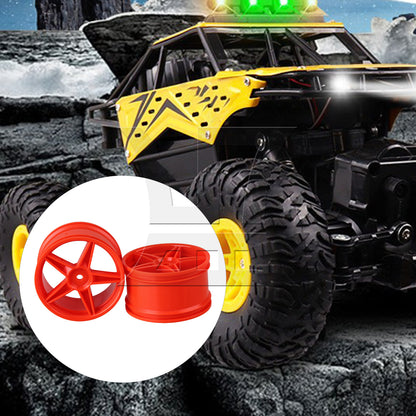 BQLZR 4x Plastic Five-Pointed Star Wheel Rim RC1:10 Off Road Red B10001R/B10003R