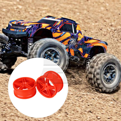 BQLZR 4x Plastic Five-Pointed Star Wheel Rim RC1:10 Off Road Red B10001R/B10003R