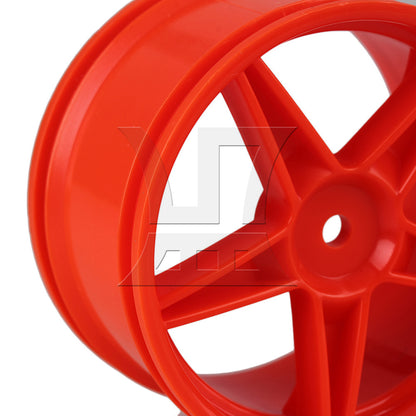 BQLZR 4x Plastic Five-Pointed Star Wheel Rim RC1:10 Off Road Red B10001R/B10003R