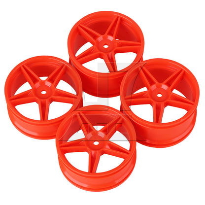 BQLZR 4x Plastic Five-Pointed Star Wheel Rim RC1:10 Off Road Red B10001R/B10003R