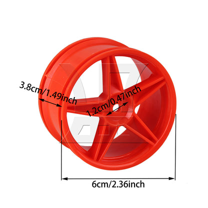 BQLZR 4x Plastic Five-Pointed Star Wheel Rim RC1:10 Off Road Red B10001R/B10003R