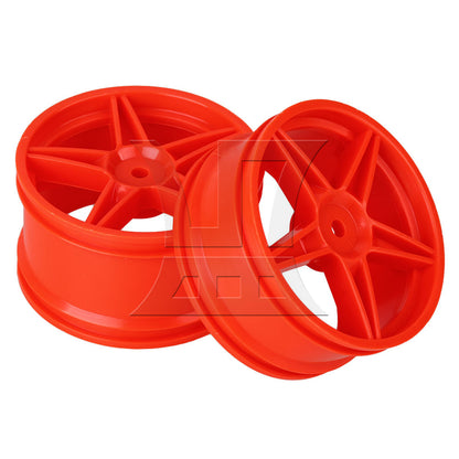 BQLZR 4x Plastic Five-Pointed Star Wheel Rim RC1:10 Off Road Red B10001R/B10003R