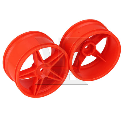 BQLZR 4x Plastic Five-Pointed Star Wheel Rim RC1:10 Off Road Red B10001R/B10003R