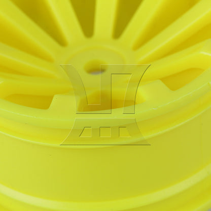 BQLZR 4 pcs Plastic 10-Spoke Wheel Rim for RC1:10 On-Road Car Drive Hex 12 mm Yellow