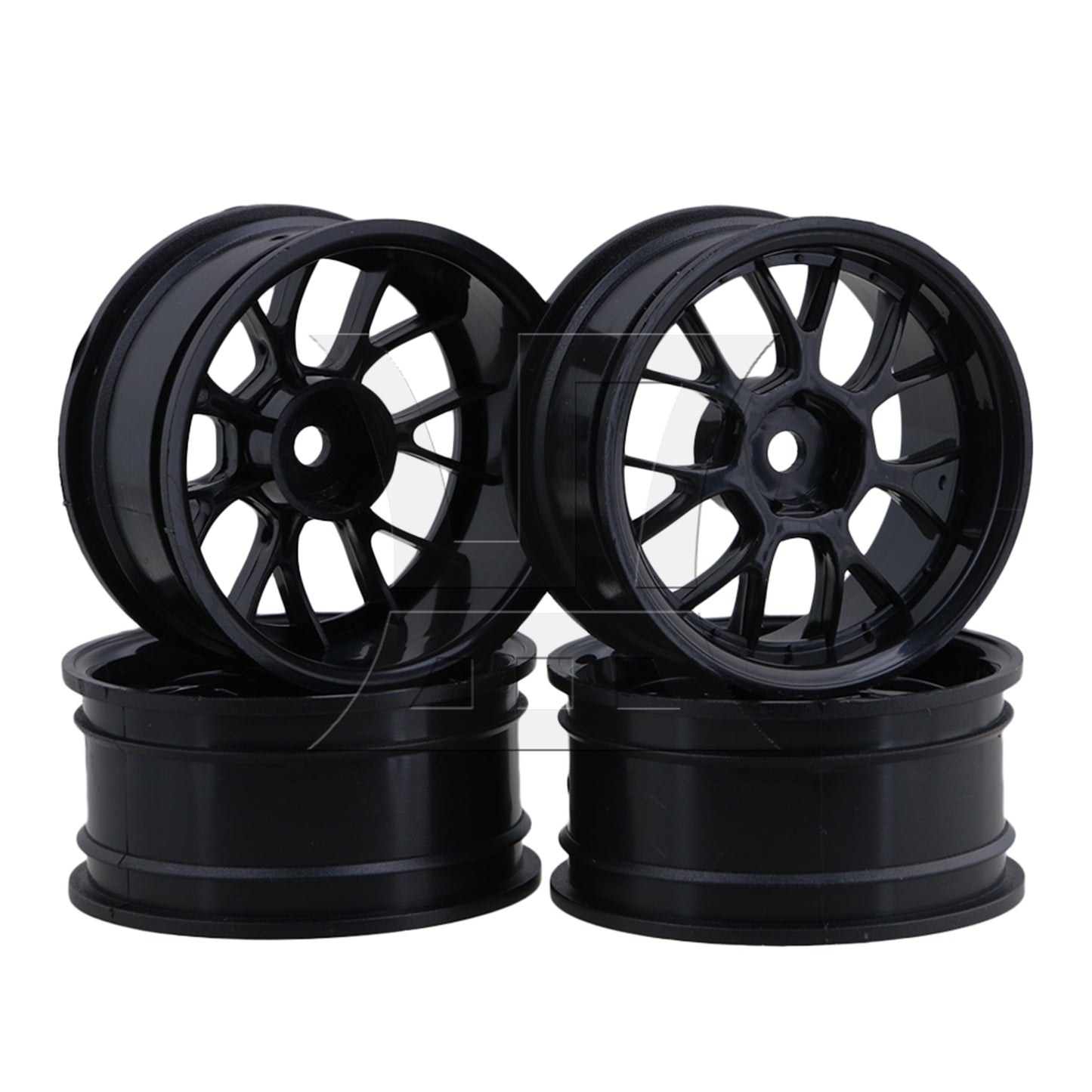 BQLZR RC1:10 On-Road & Drift Car Plastic Y-Type Wheel Rim Drive Hex 52mm Black