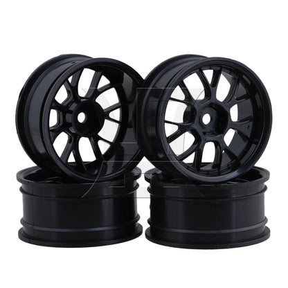 BQLZR RC1:10 On-Road & Drift Car Plastic Y-Type Wheel Rim Drive Hex 52mm Black