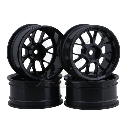 BQLZR RC1:10 On-Road & Drift Car Plastic Y-Type Wheel Rim Drive Hex 52mm Black