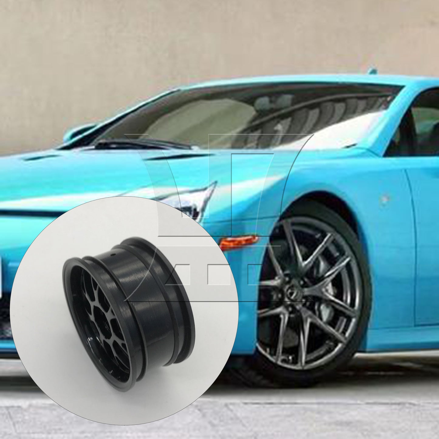 BQLZR RC1:10 On-Road & Drift Car Plastic Y-Type Wheel Rim Drive Hex 52mm Black
