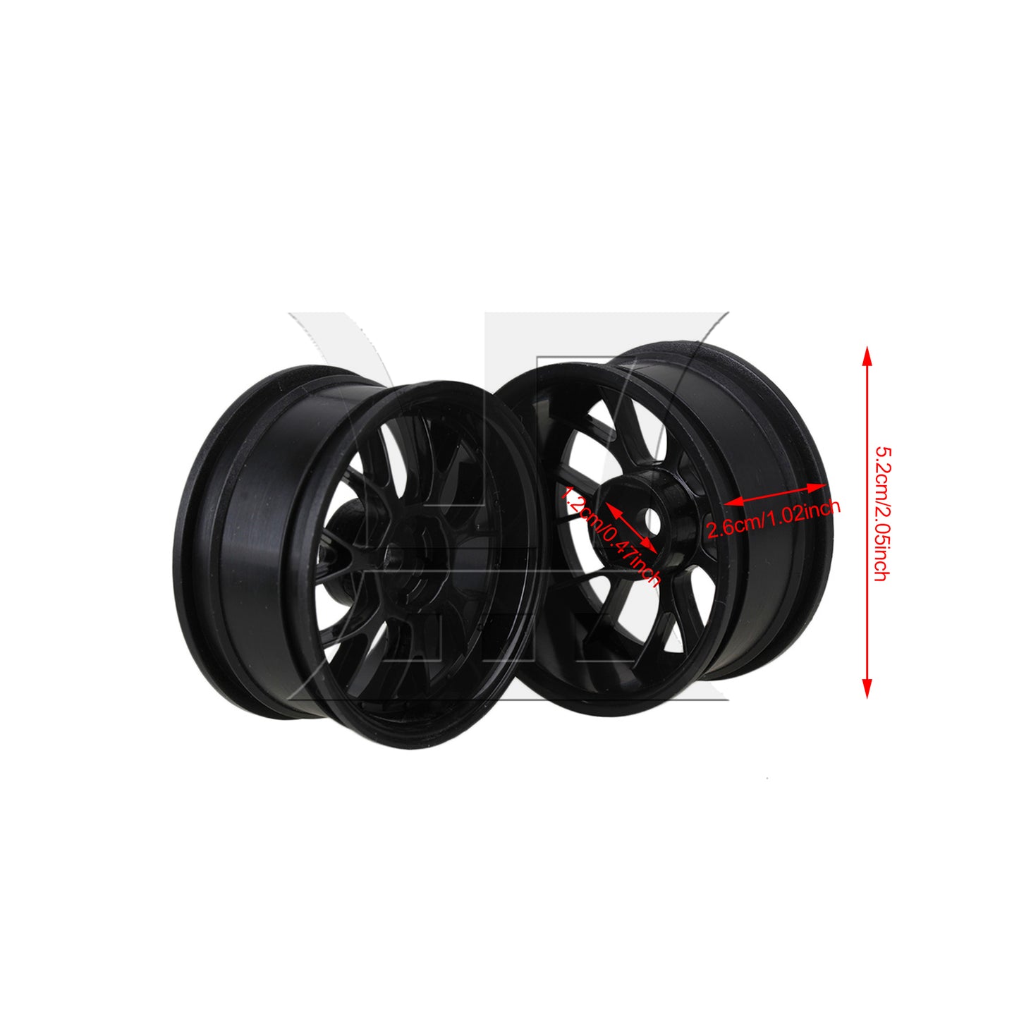 BQLZR RC1:10 On-Road & Drift Car Plastic Y-Type Wheel Rim Drive Hex 52mm Black