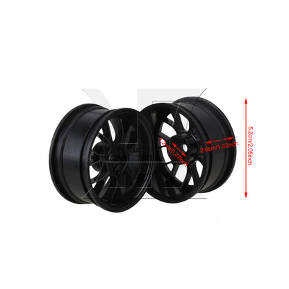 BQLZR RC1:10 On-Road & Drift Car Plastic Y-Type Wheel Rim Drive Hex 52mm Black