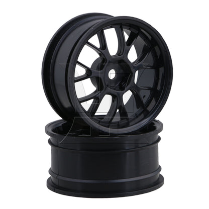 BQLZR RC1:10 On-Road & Drift Car Plastic Y-Type Wheel Rim Drive Hex 52mm Black