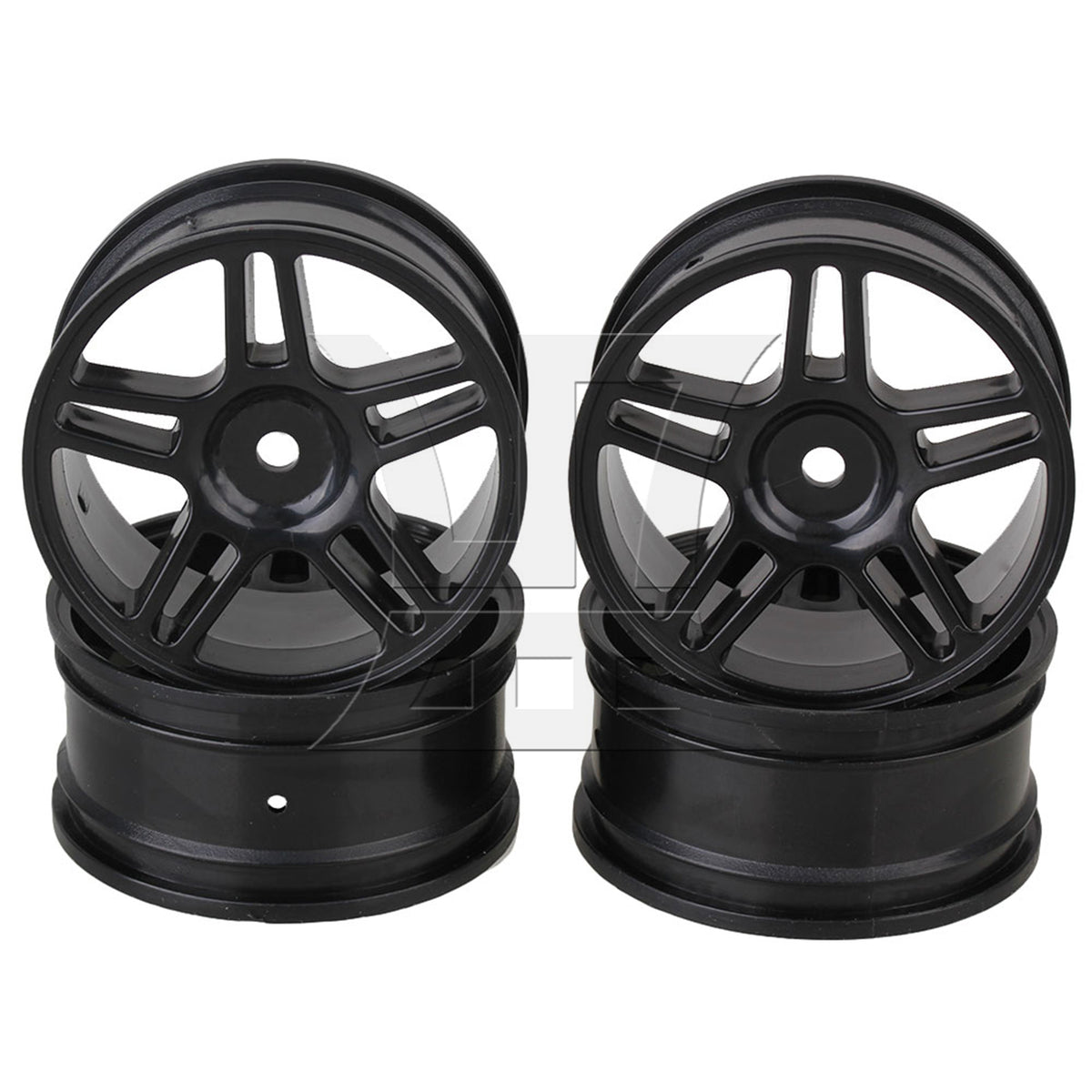 BQLZR 4xRC1:10 On-road&Drift Car Plastic Star Wheel Rim with Hole Drive Hex 12mm Black
