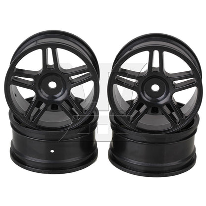 BQLZR 4xRC1:10 On-road&Drift Car Plastic Star Wheel Rim with Hole Drive Hex 12mm Black